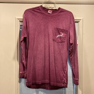 XS PINK Victoria’s Secret Mauve Long Sleeve Top with White PINK Logo